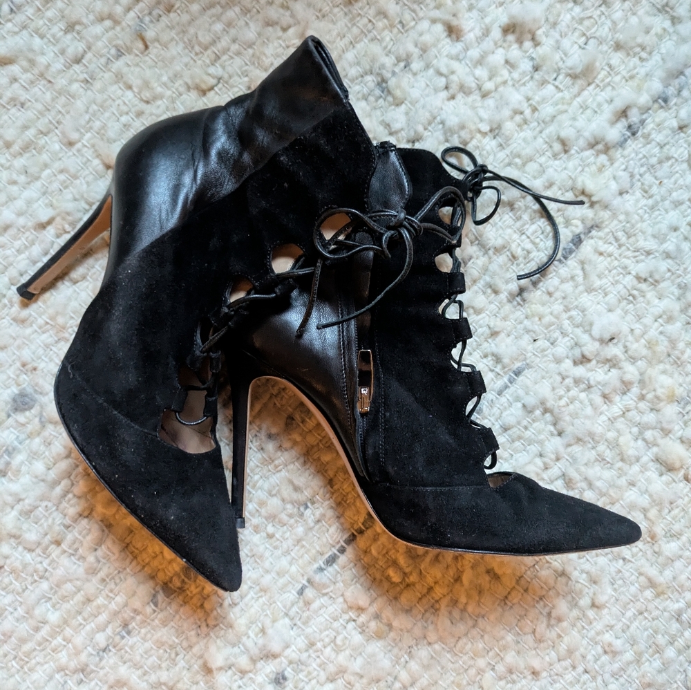 Gianvito Rossi Suede Lace-Up Boots